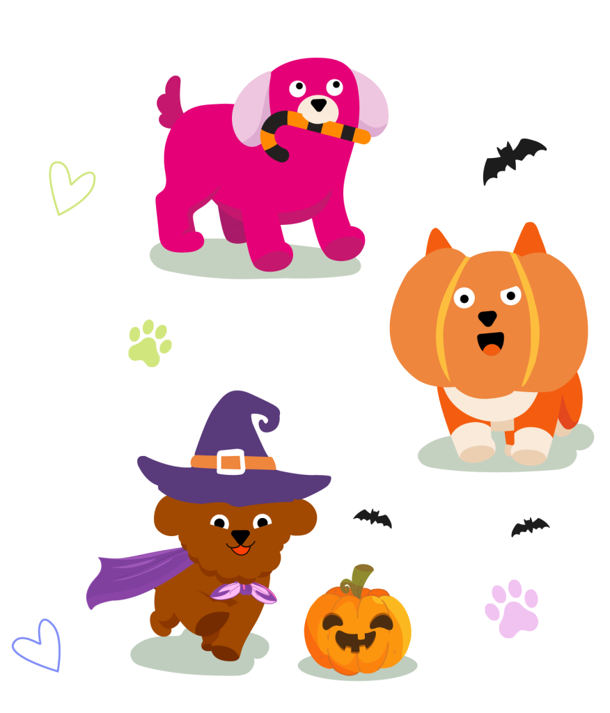 Costumed dogs and pumpkins from the Singapore Dog Festival programme