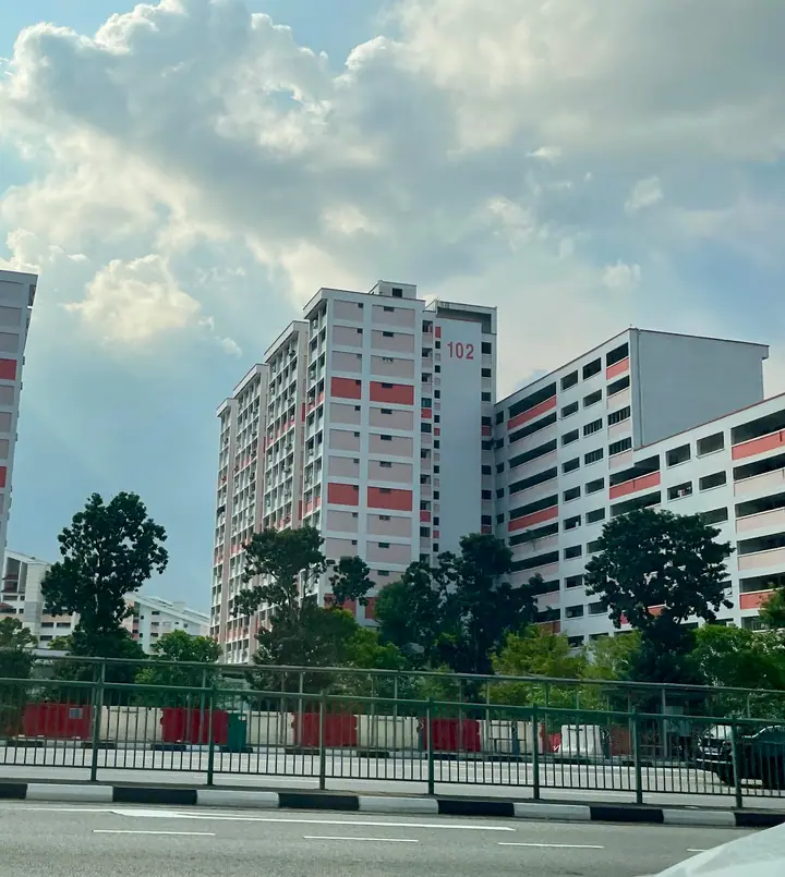 Dog enjoying time at Block 102 HDB Potong Pasir in Singapore.